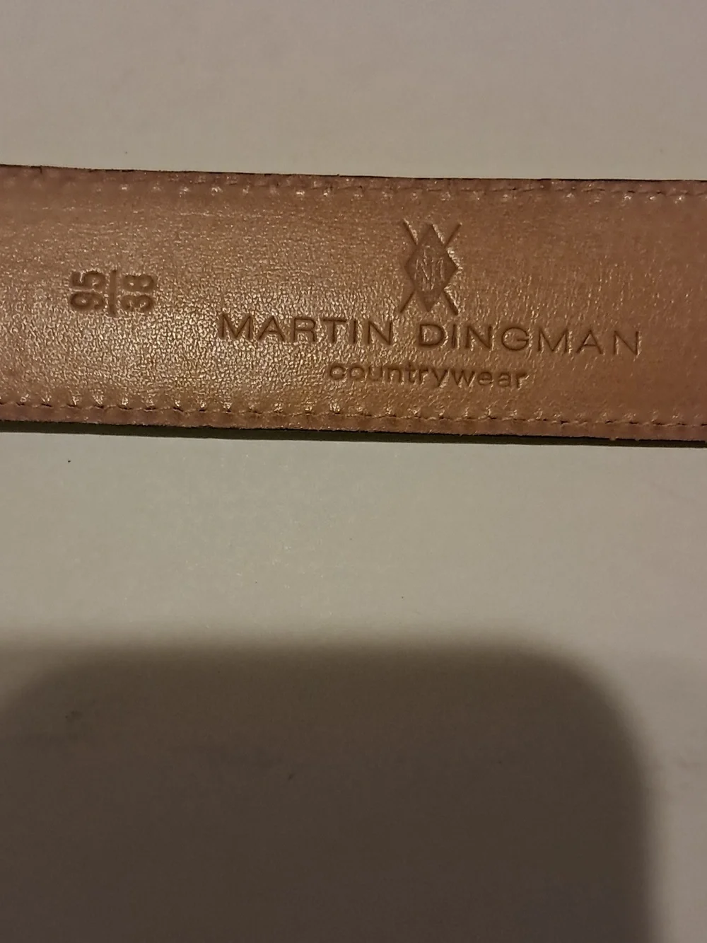 Martin Dingman Men's Anthony 2 Buckle Alligator-Grain Leather Belt Brass Dress - Picture 6 of 9